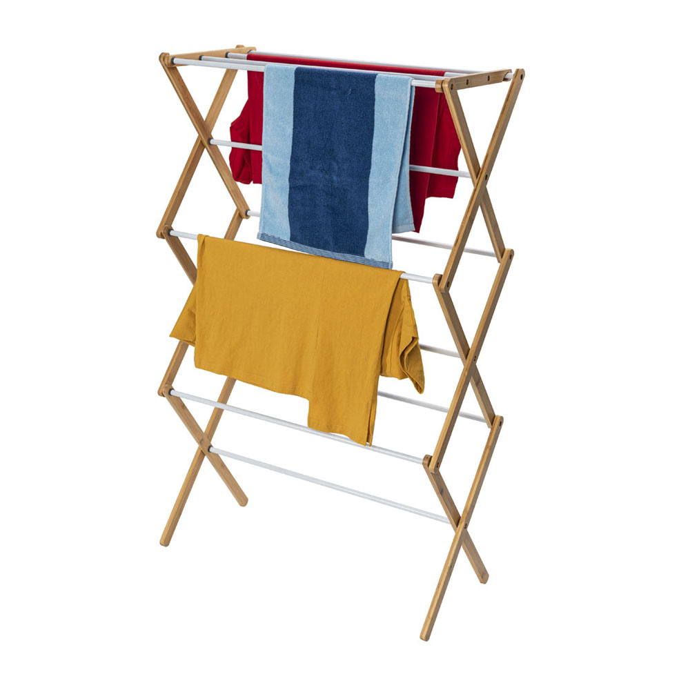 3 Tier Clothes Airer - bamboo