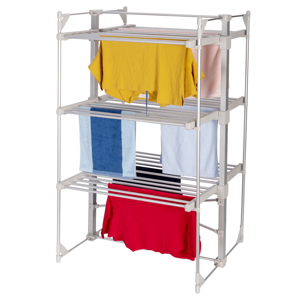 3-Tier Laundry Dryer Rack Indoor Horse Rack Foldable Garment Dryer 