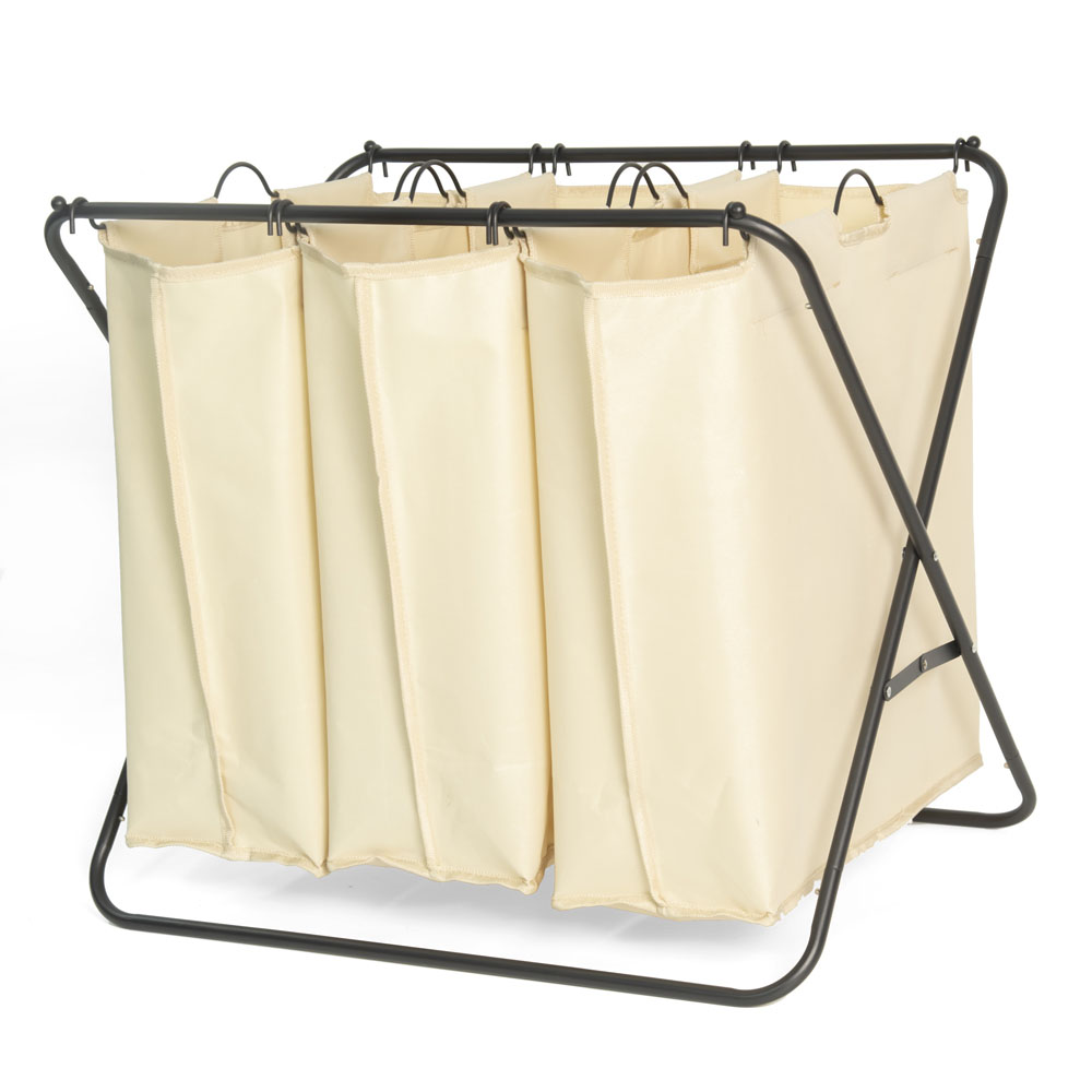 3-Section Collapsible Washing Laundry Basket Bag