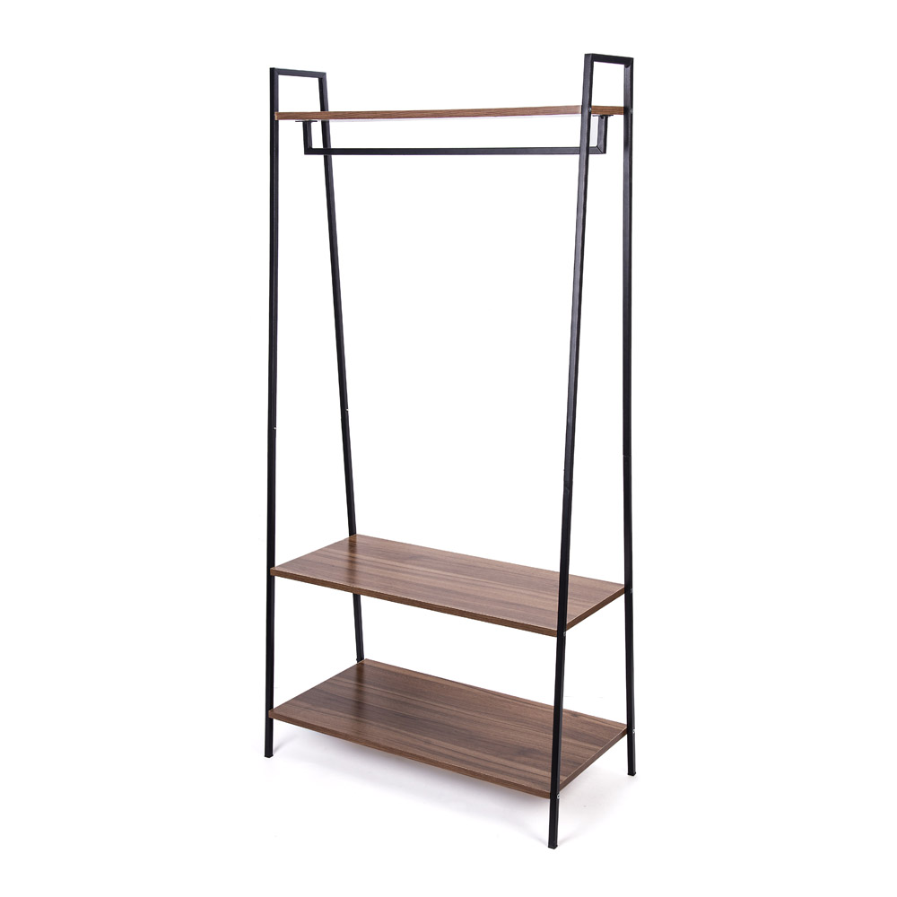 Steel Garment Rack with Board Shelves