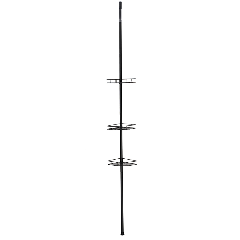 3 Tier Floor To Ceiling Telescopic Corner Bathroom Shelf Storage