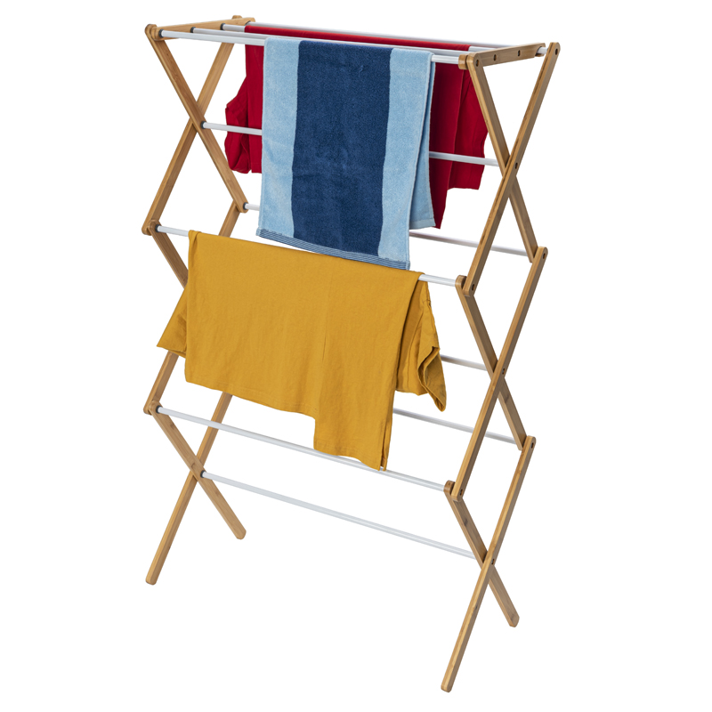 3 Tier Clothes Airer - bamboo