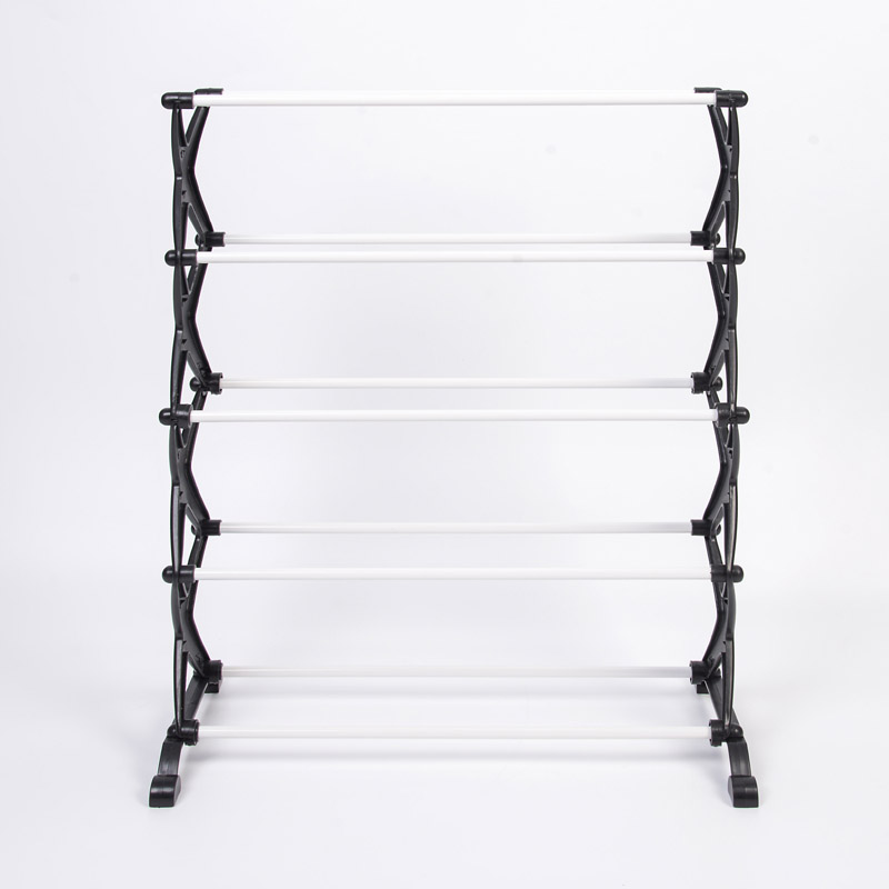 5-LAYER STAINLESS STEEL TUBE X-SHAPED MAGIC SHOE RACK